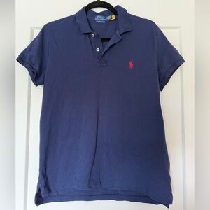 Ralph Lauren Navy Polo with Red Pony Embroidery